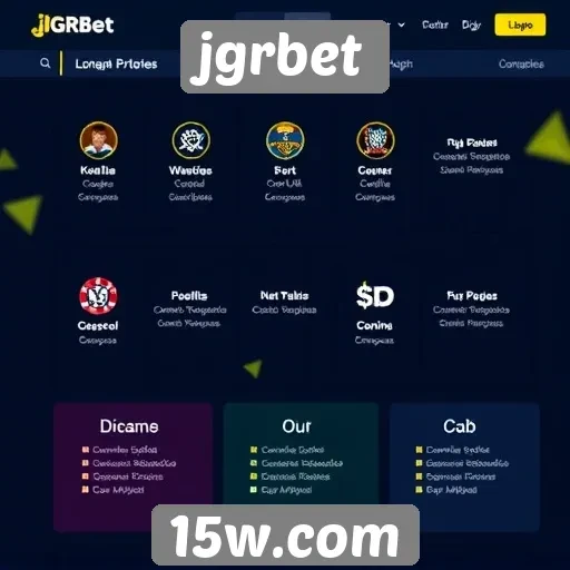 Visão geral das funcionalidades do site jgrbet